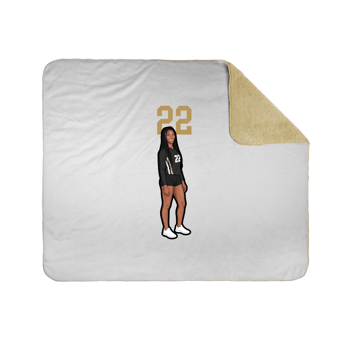 Throw Blanket — Number Top in White