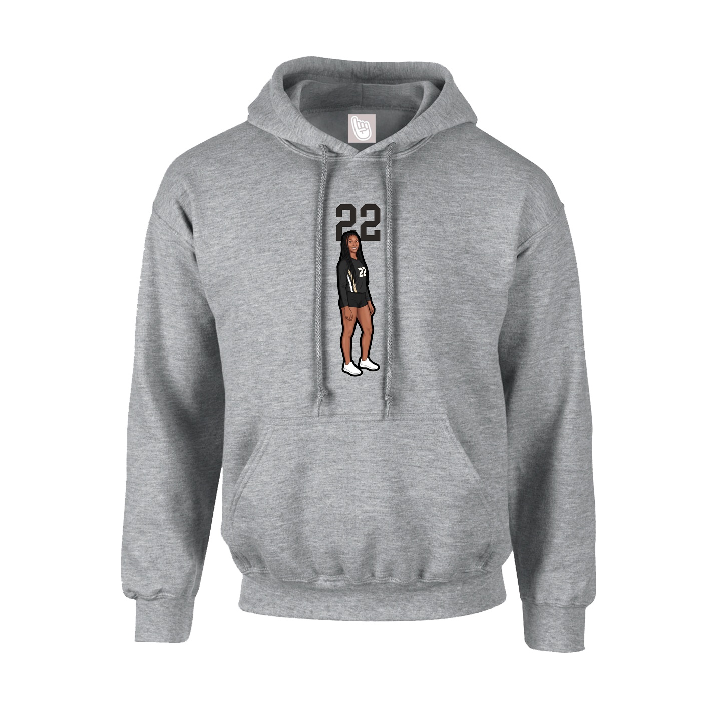 Hoodie — Number Top in Grey