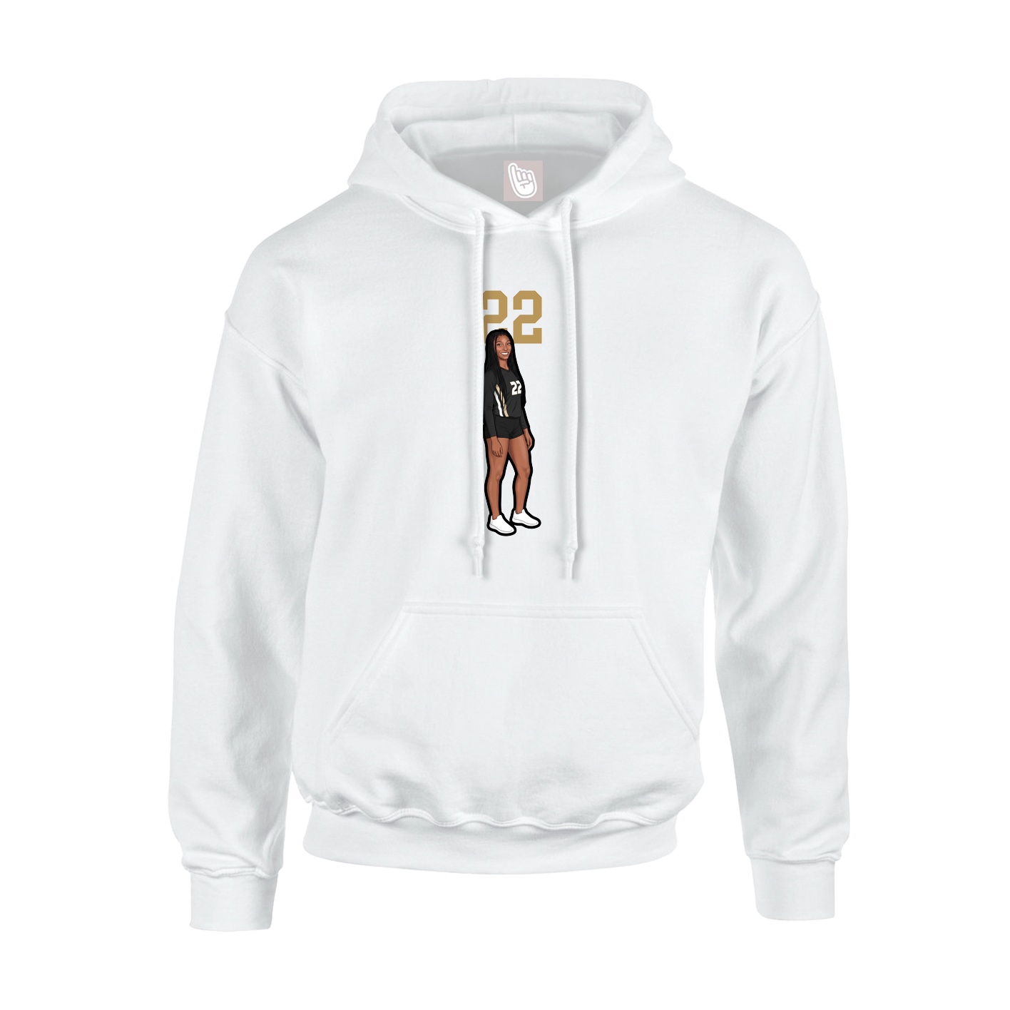 Youth Hoodie — Number Top in White