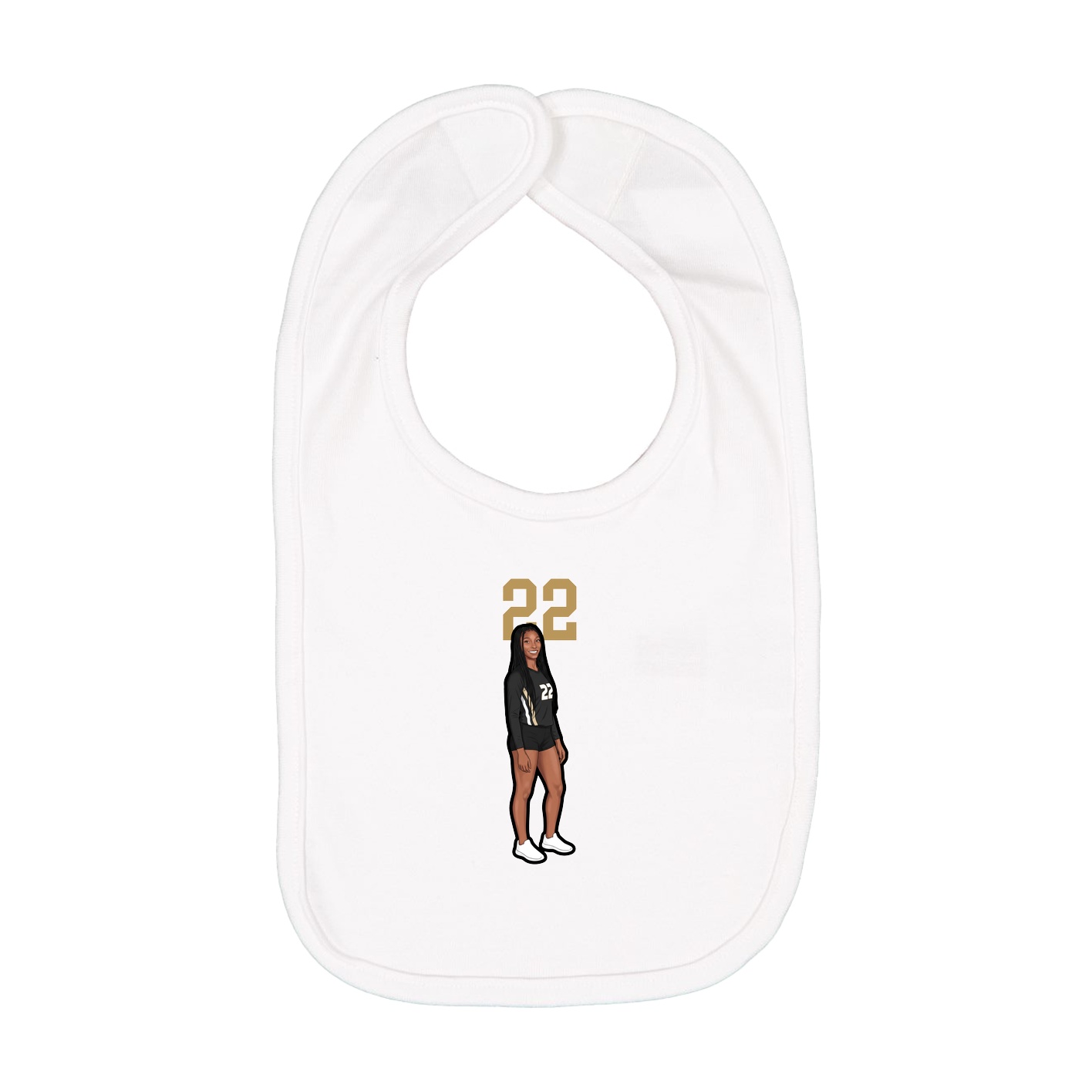 Infant Bib — Number Top in White