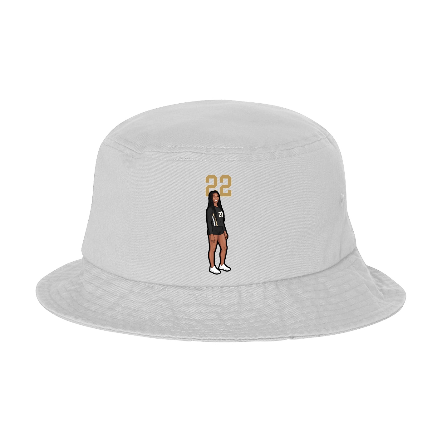 Bucket Cap — Number Top in White