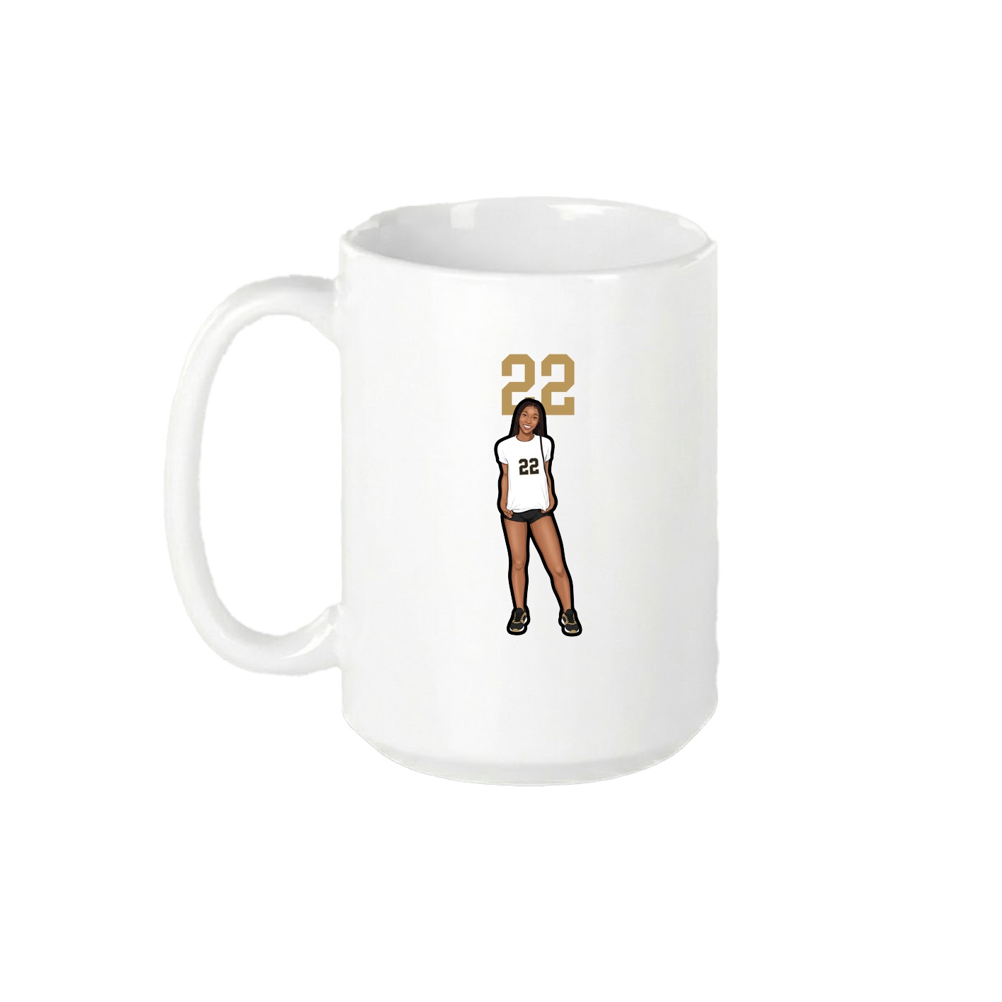 15oz Coffee Mug — Number Top in White