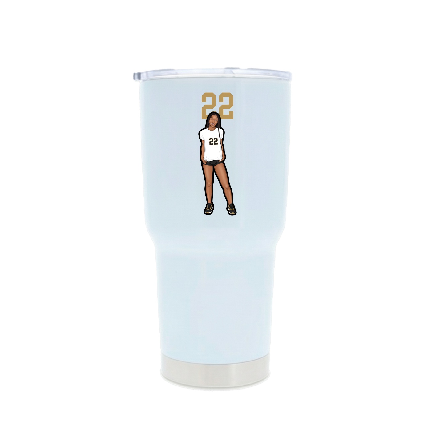 30oz Stainless Steel Tumbler — Number Top in White