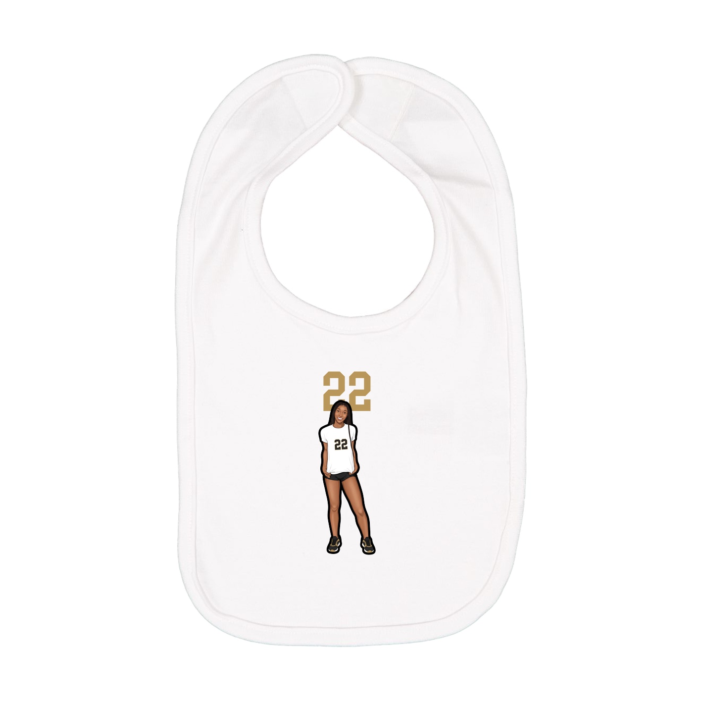 Infant Bib — Number Top in White