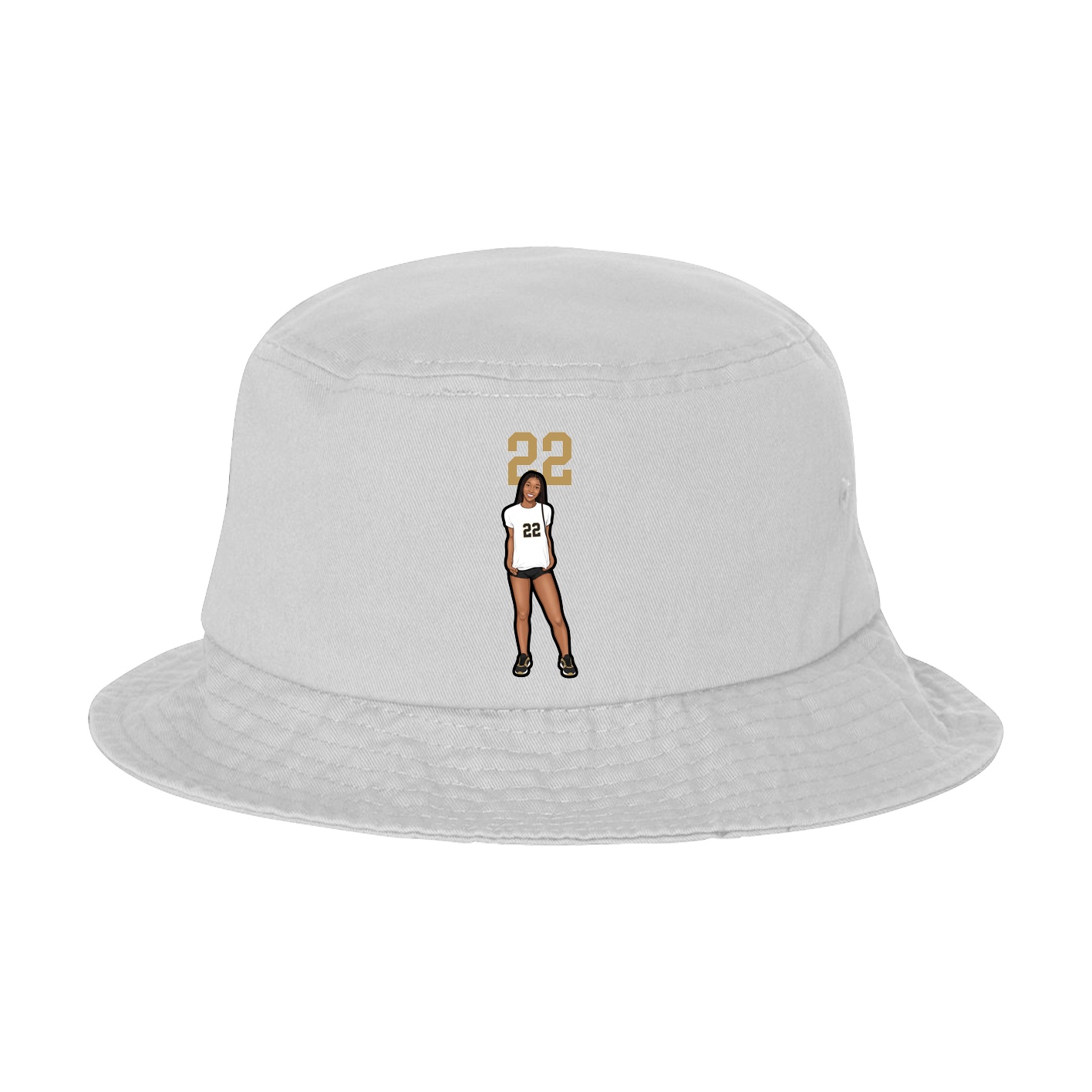 Bucket Cap — Number Top in White