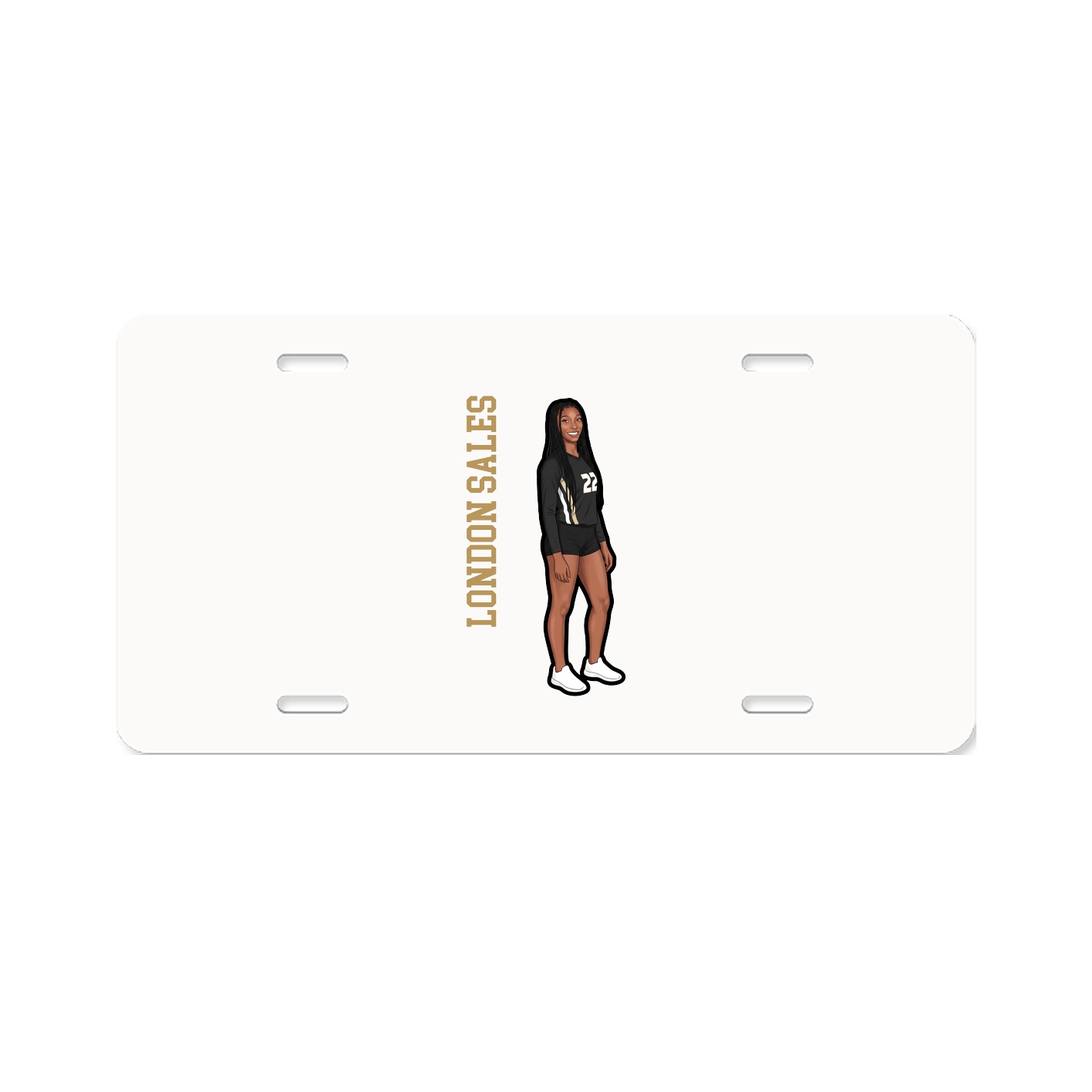 License Plate — Name Vertical in Classic