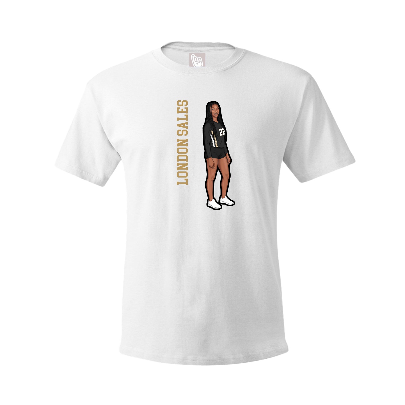 Youth Tee — Name Vertical in White