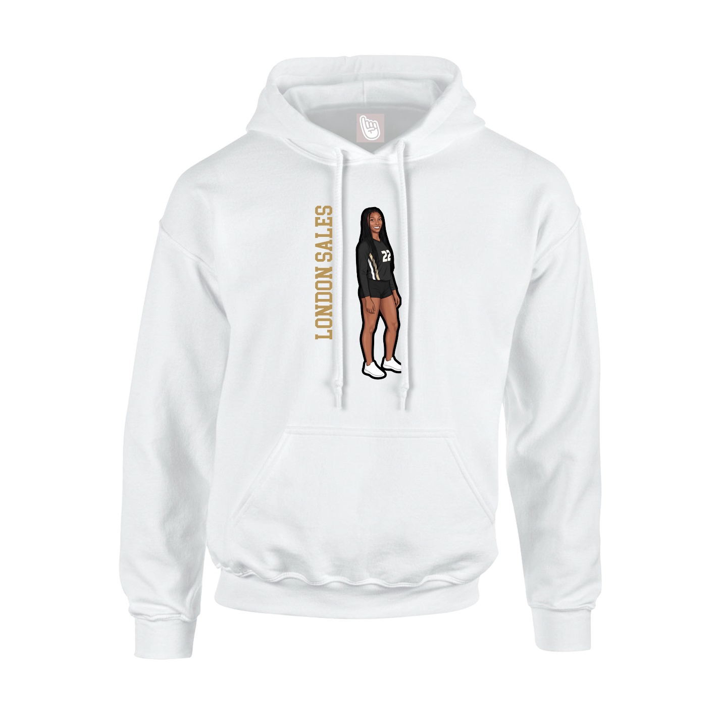 Youth Hoodie — Name Vertical in White