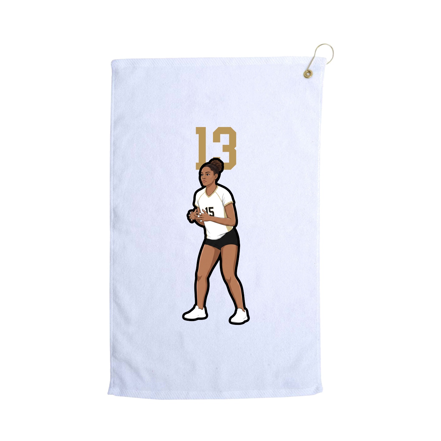Golf Towel — Number Top in White