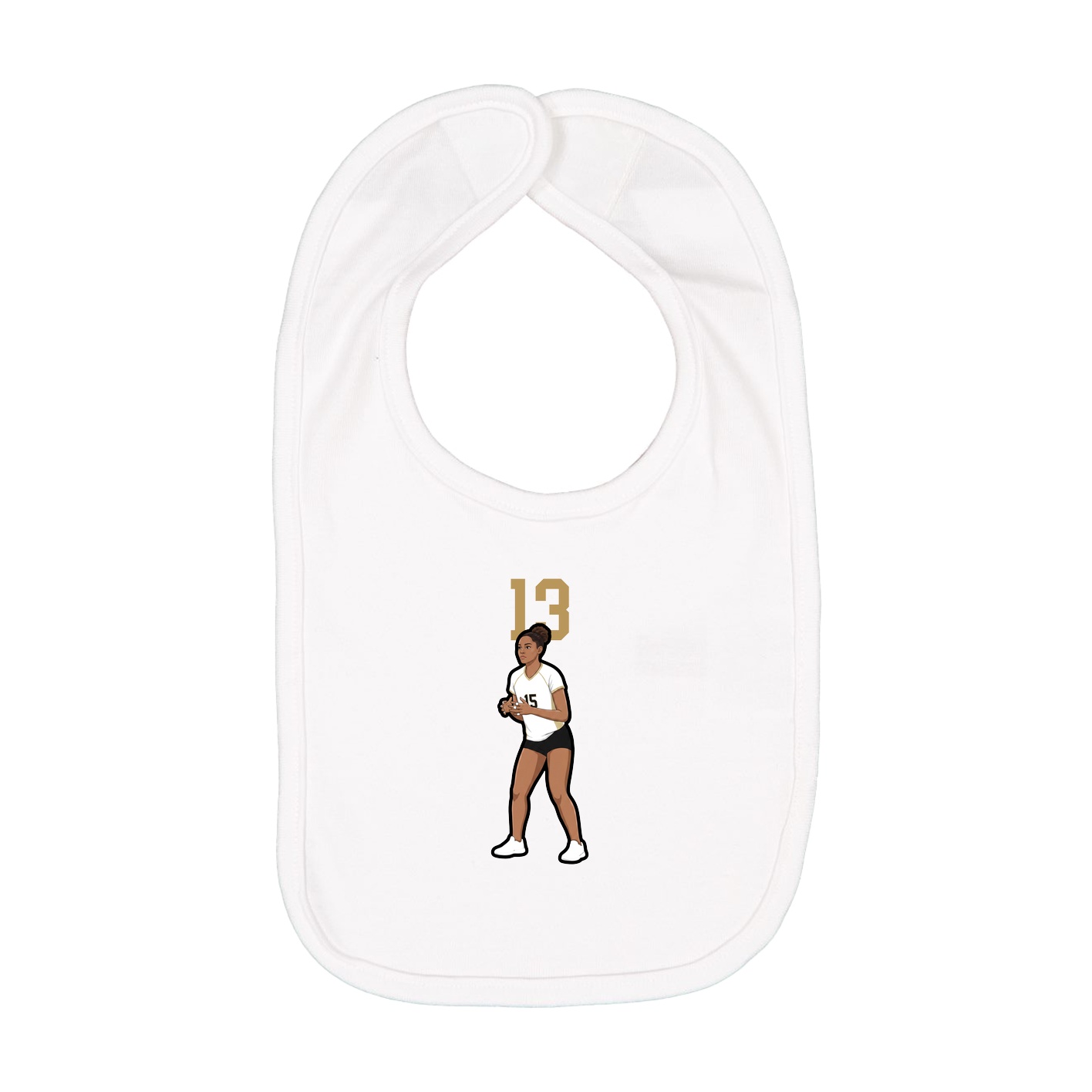 Infant Bib — Number Top in White