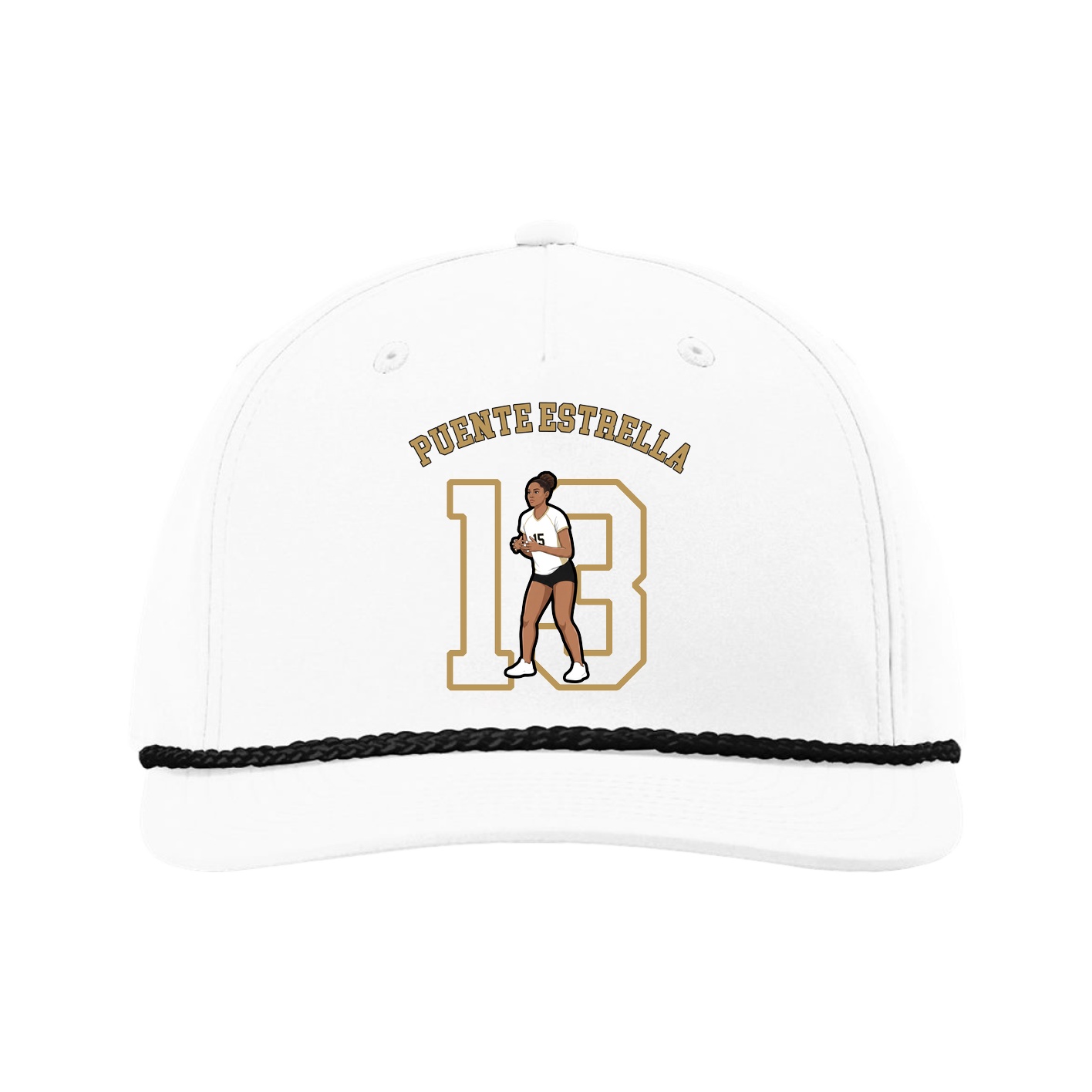 Five-Panel Classic Rope Cap — Shirsey Arch in White