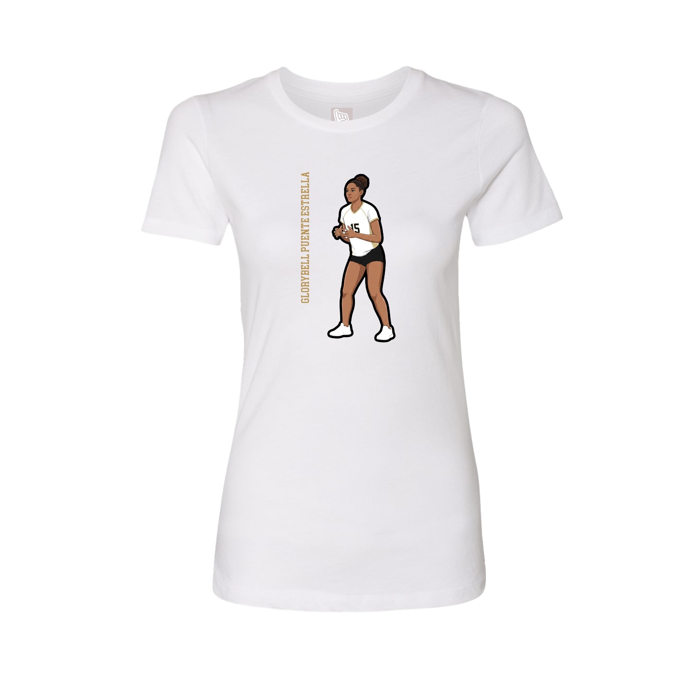 Womens Tee — Name Vertical in White