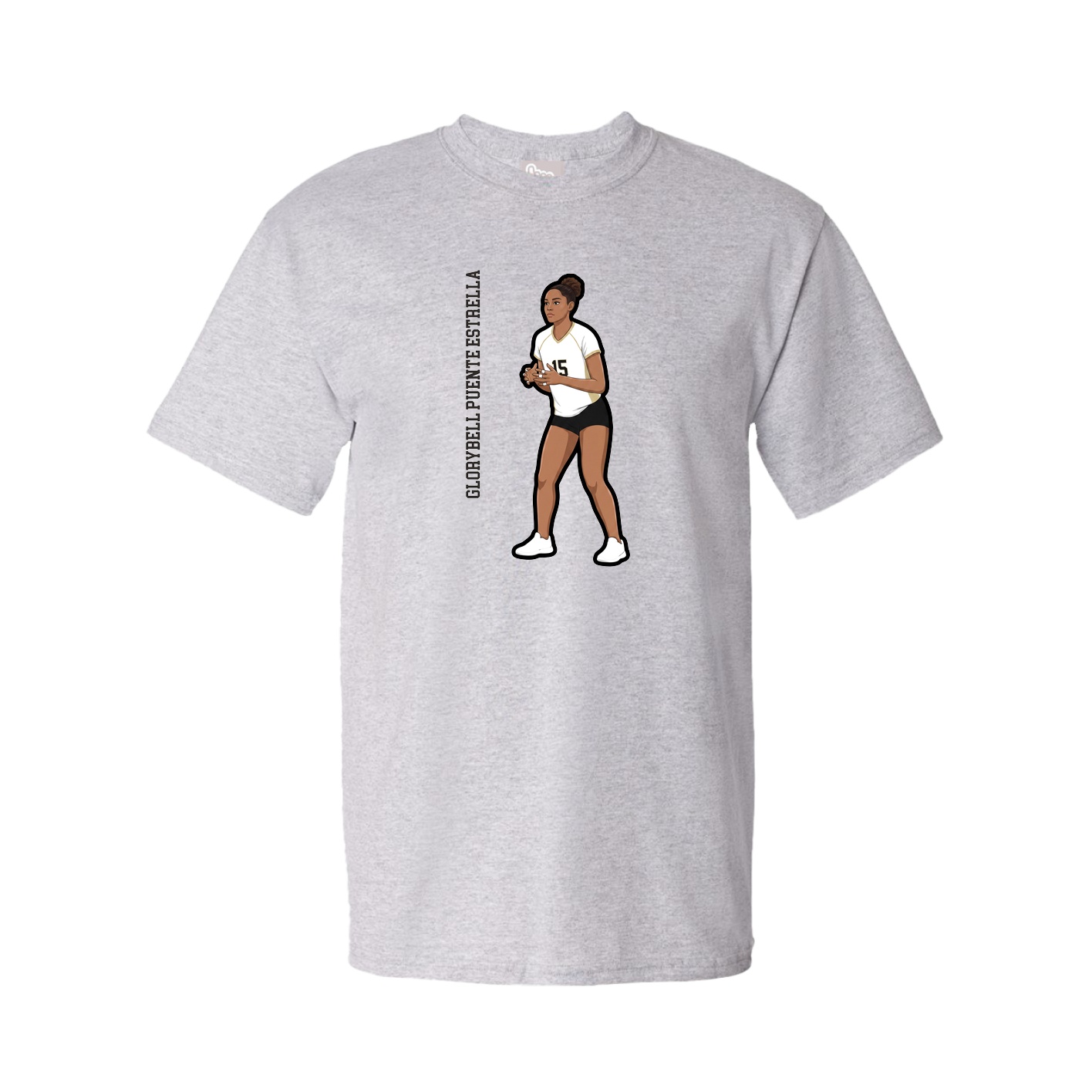 Youth Tee — Name Vertical in Grey