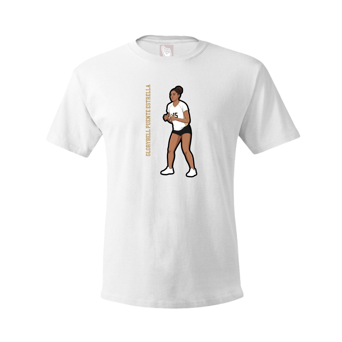Youth Tee — Name Vertical in White
