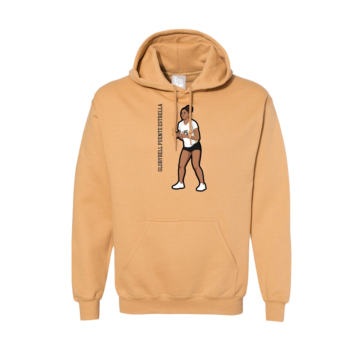 Hoodie — Name Vertical in Vegas Gold