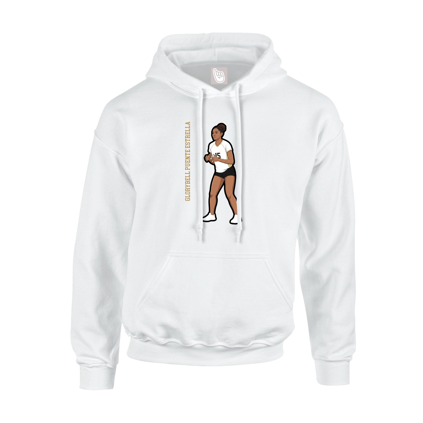 Youth Hoodie — Name Vertical in White