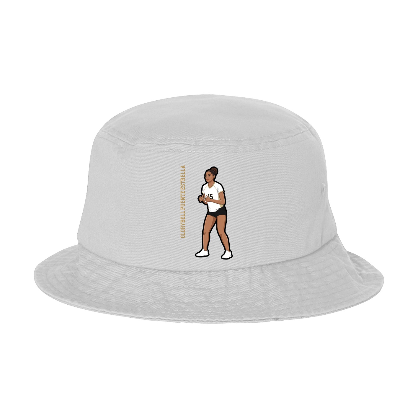 Bucket Cap — Name Vertical in White