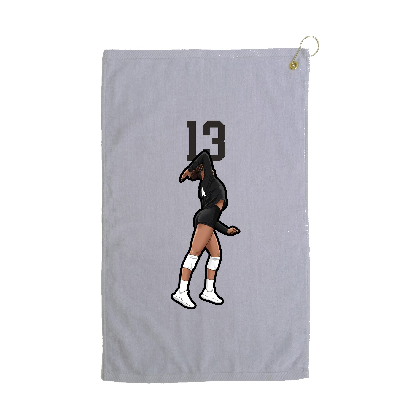 Golf Towel — Number Top in Grey