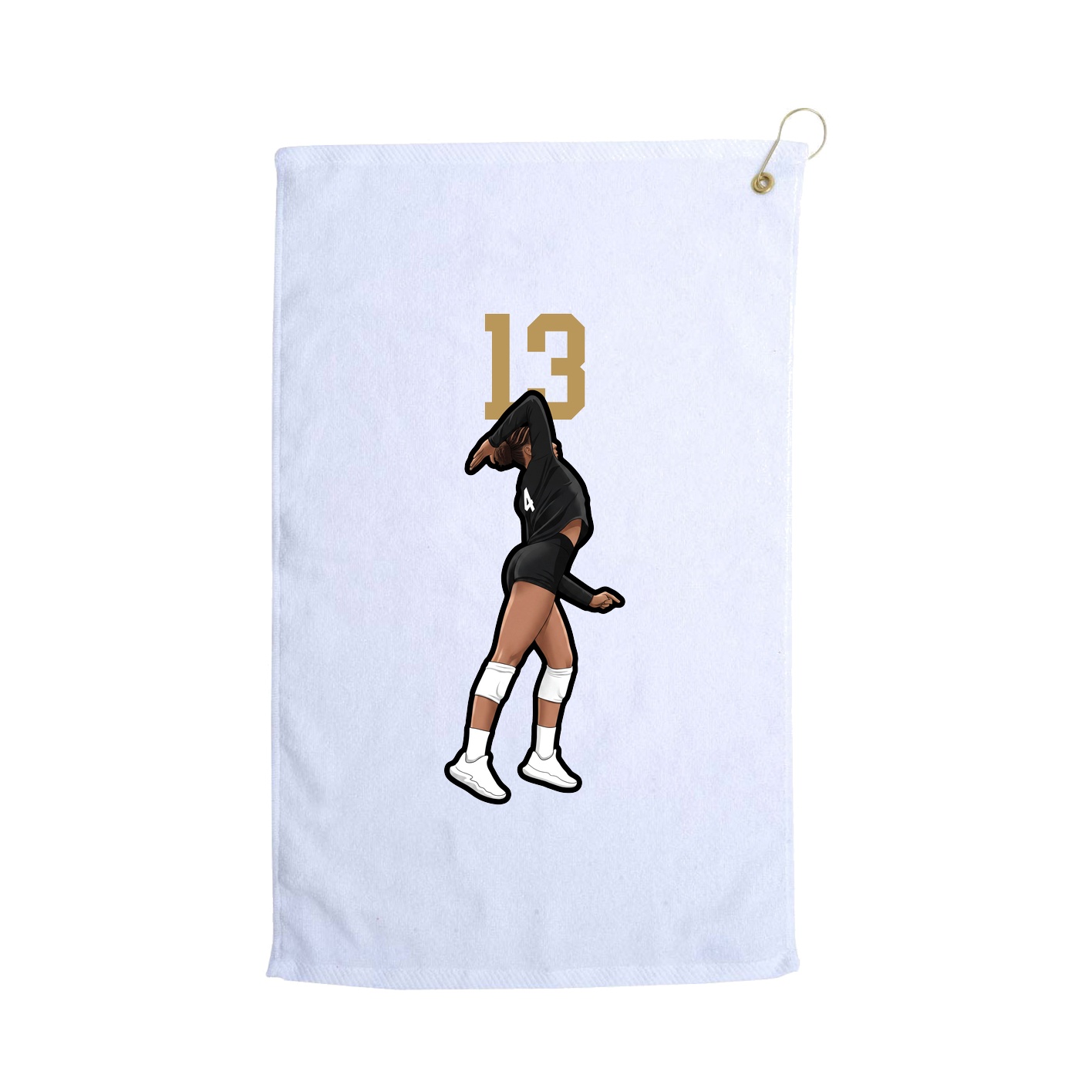 Golf Towel — Number Top in White