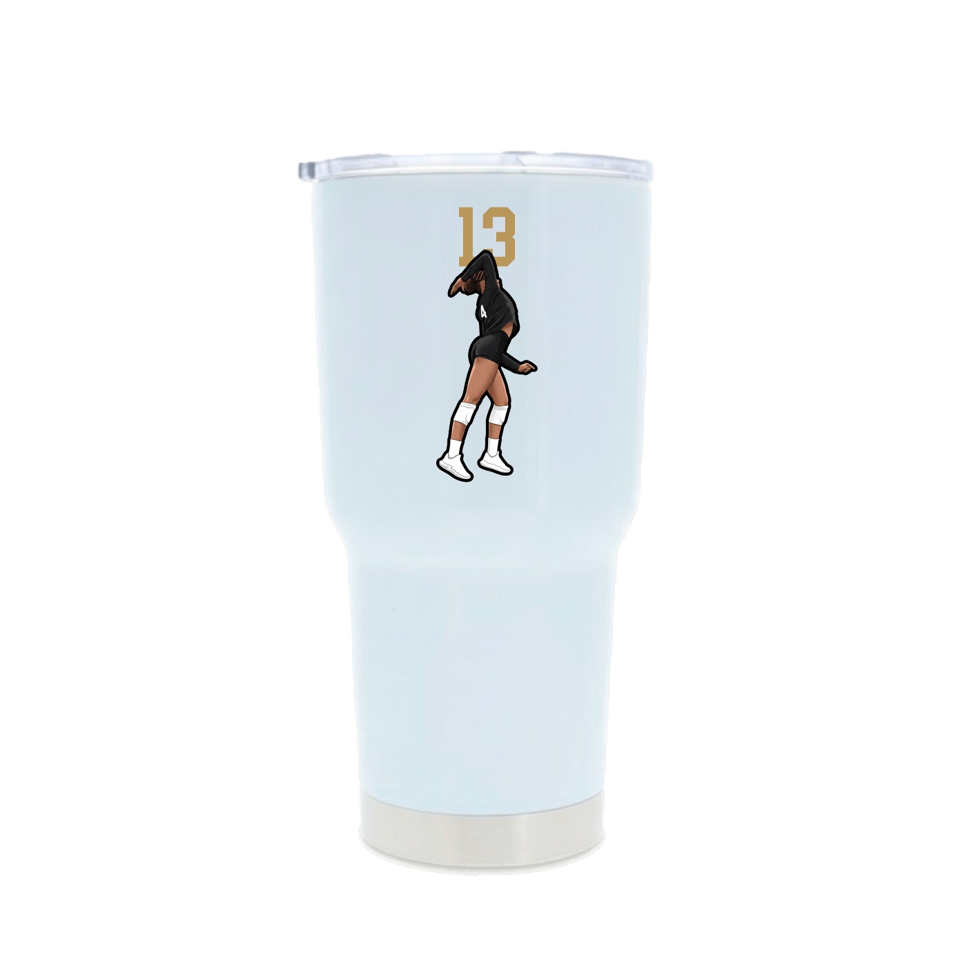 30oz Stainless Steel Tumbler — Number Top in White