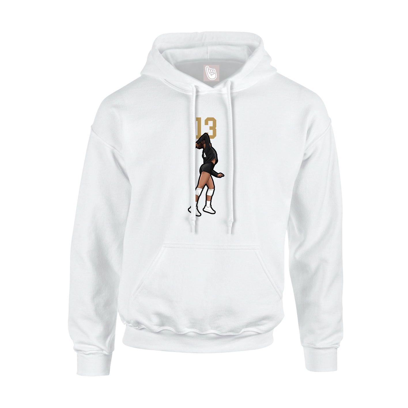 Youth Hoodie — Number Top in White