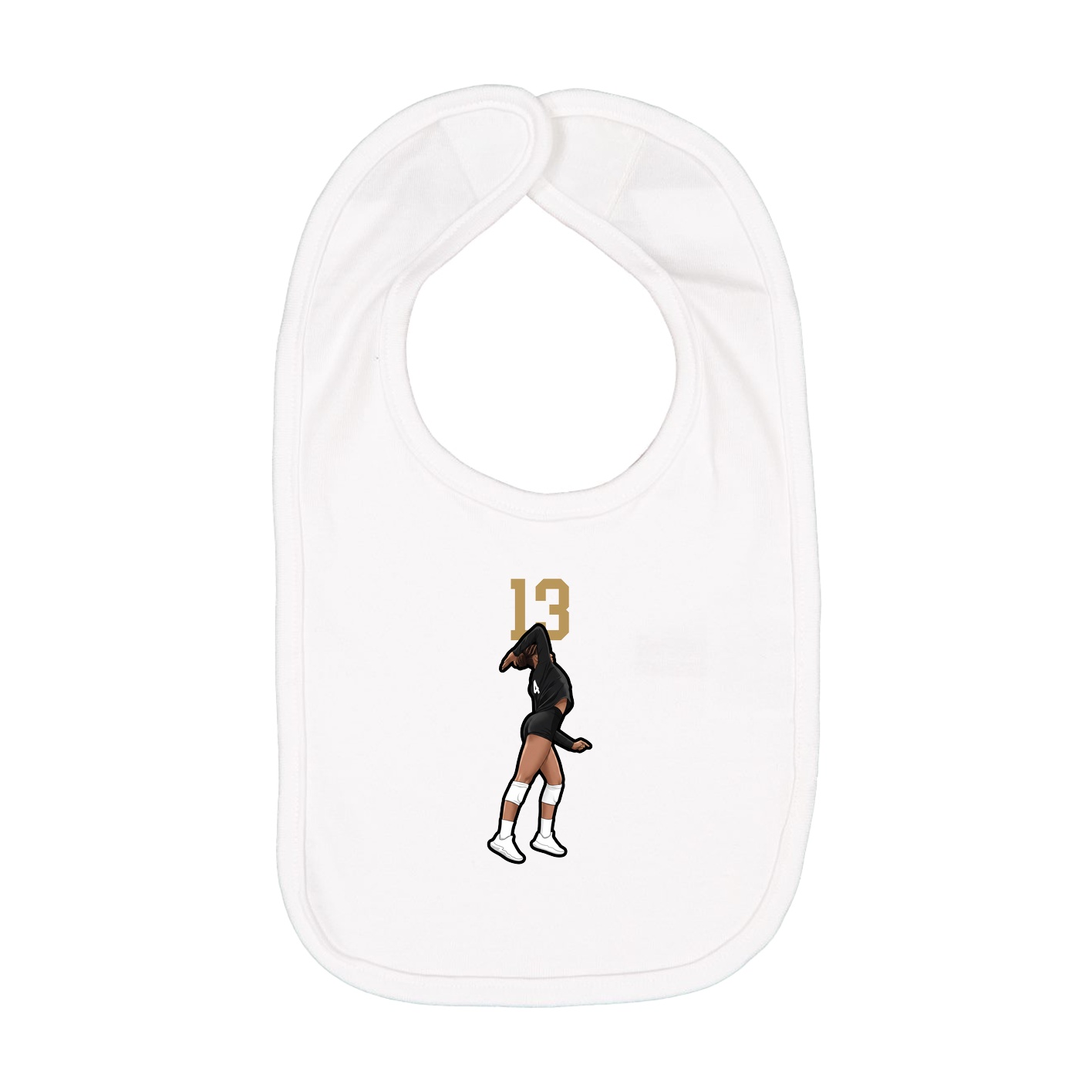 Infant Bib — Number Top in White