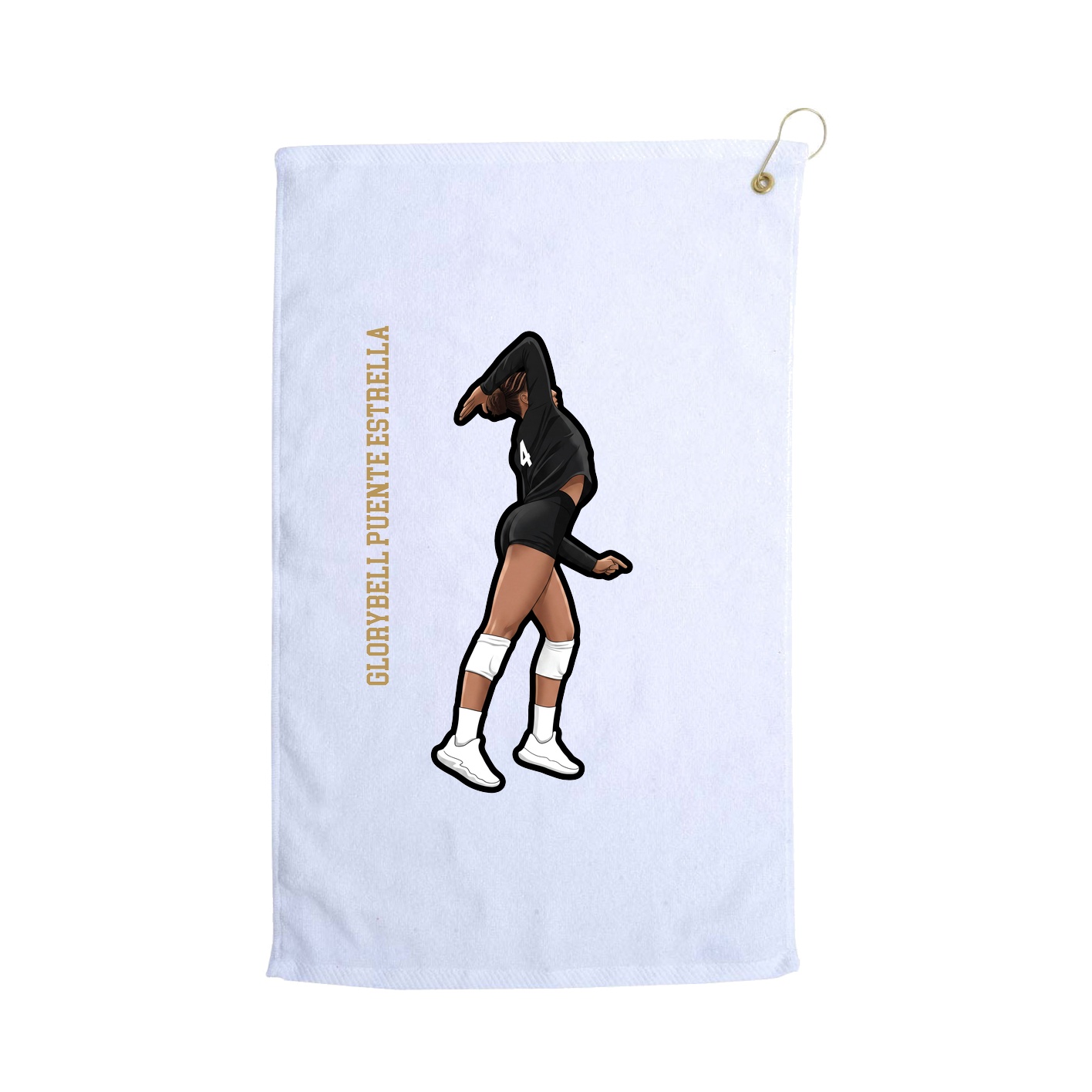 Golf Towel — Name Vertical in White