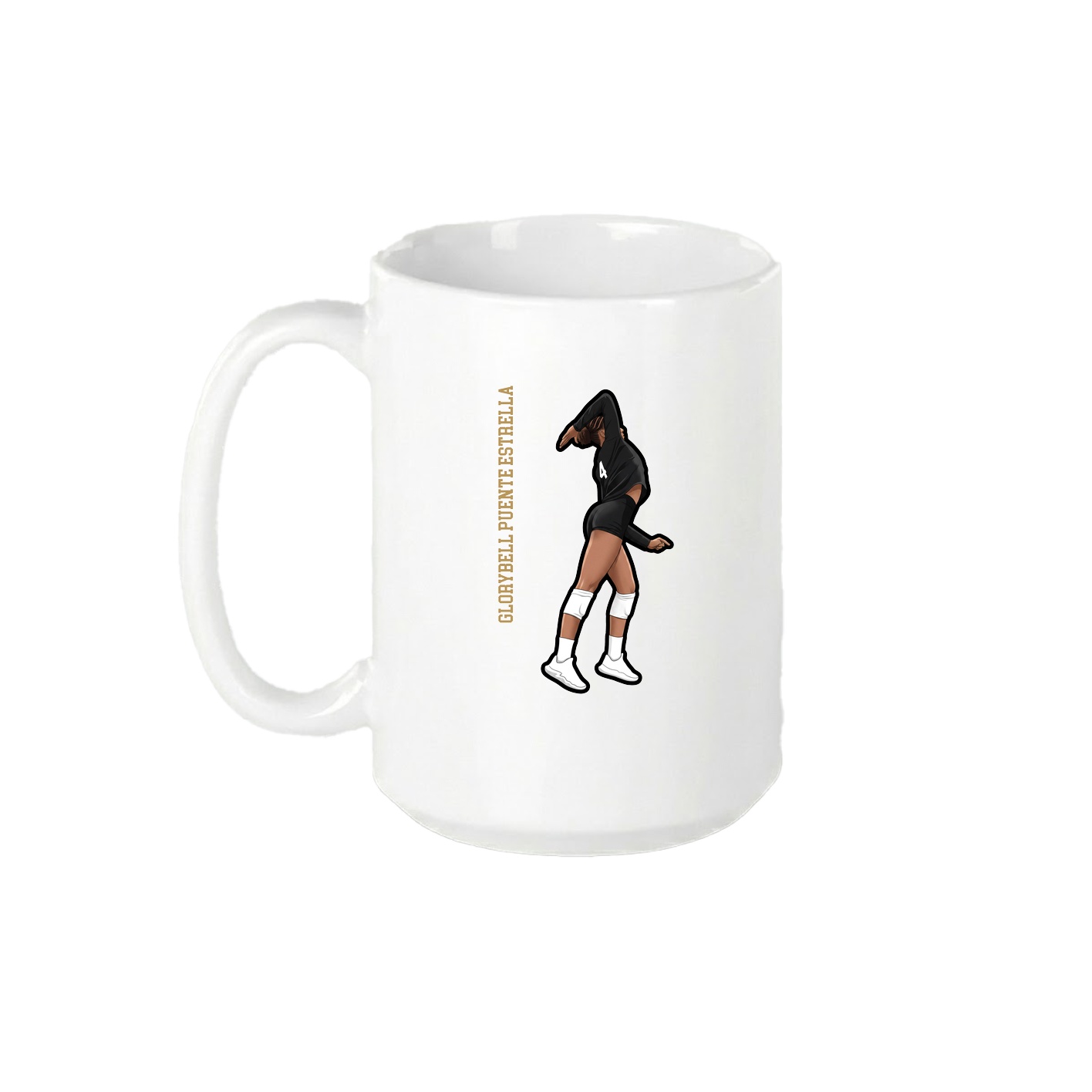 15oz Coffee Mug — Name Vertical in White