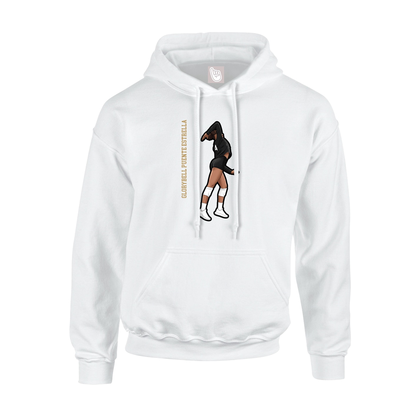 Youth Hoodie — Name Vertical in White