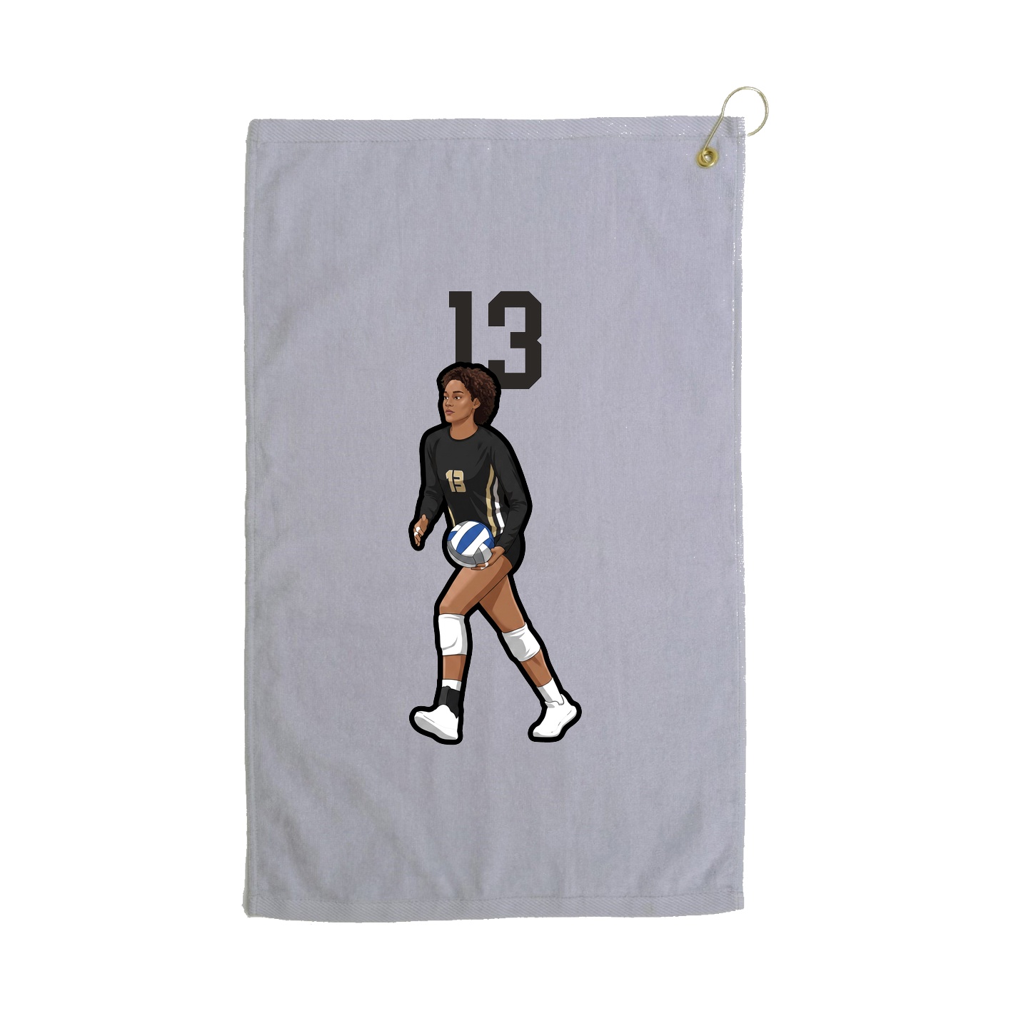 Golf Towel — Number Top in Grey