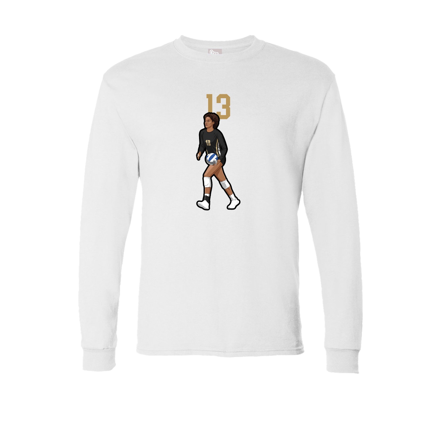 Long Sleeve Tee — Number Top in White