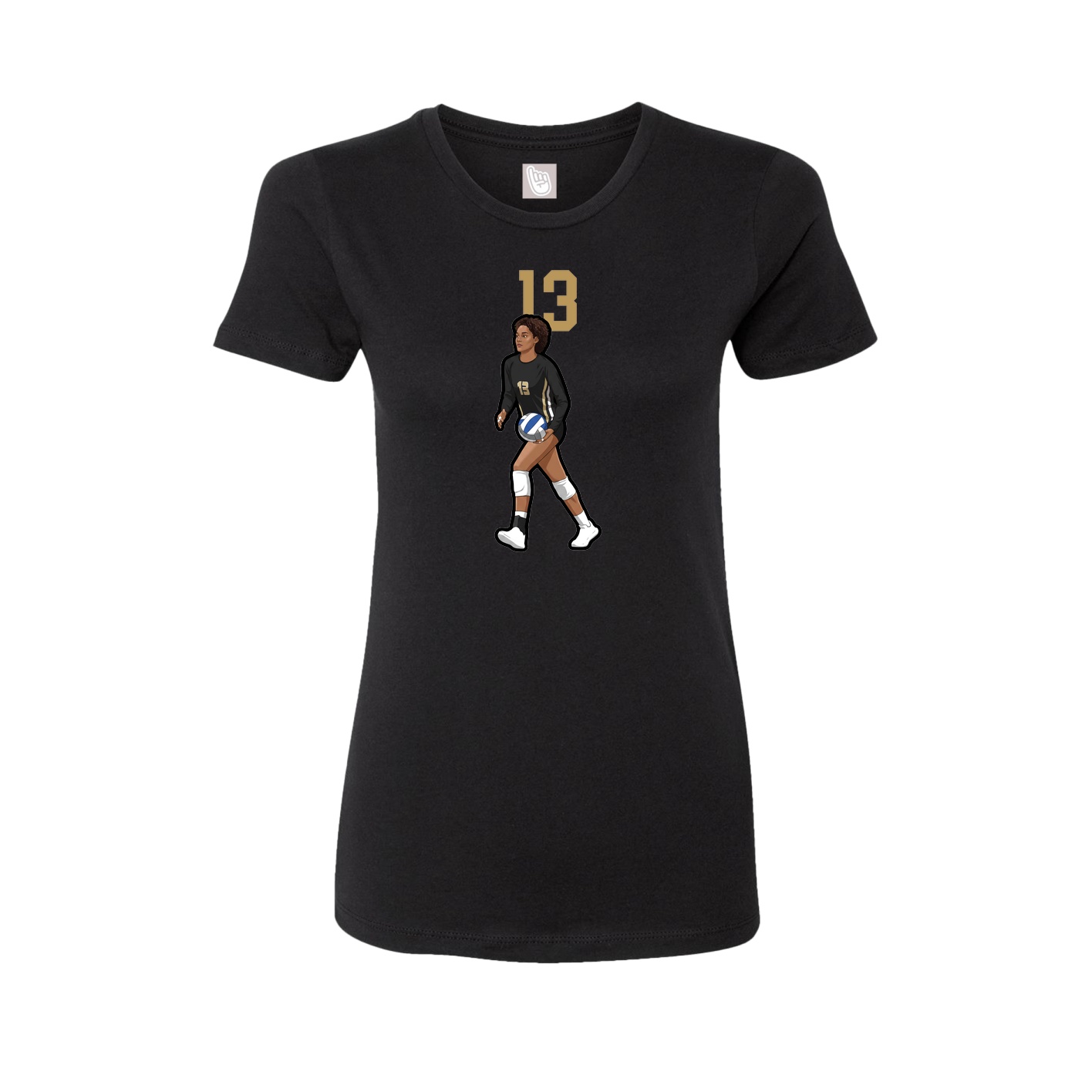 Womens Tee — Number Top in Black