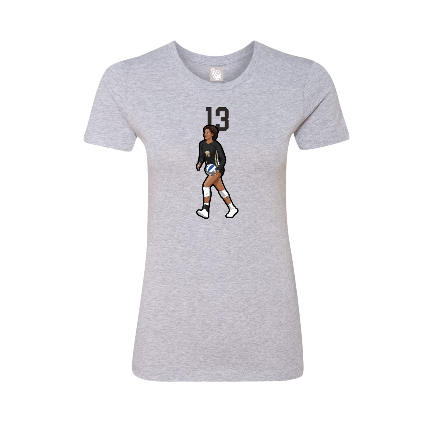 Fitted Women's Tee — Number Top in Grey