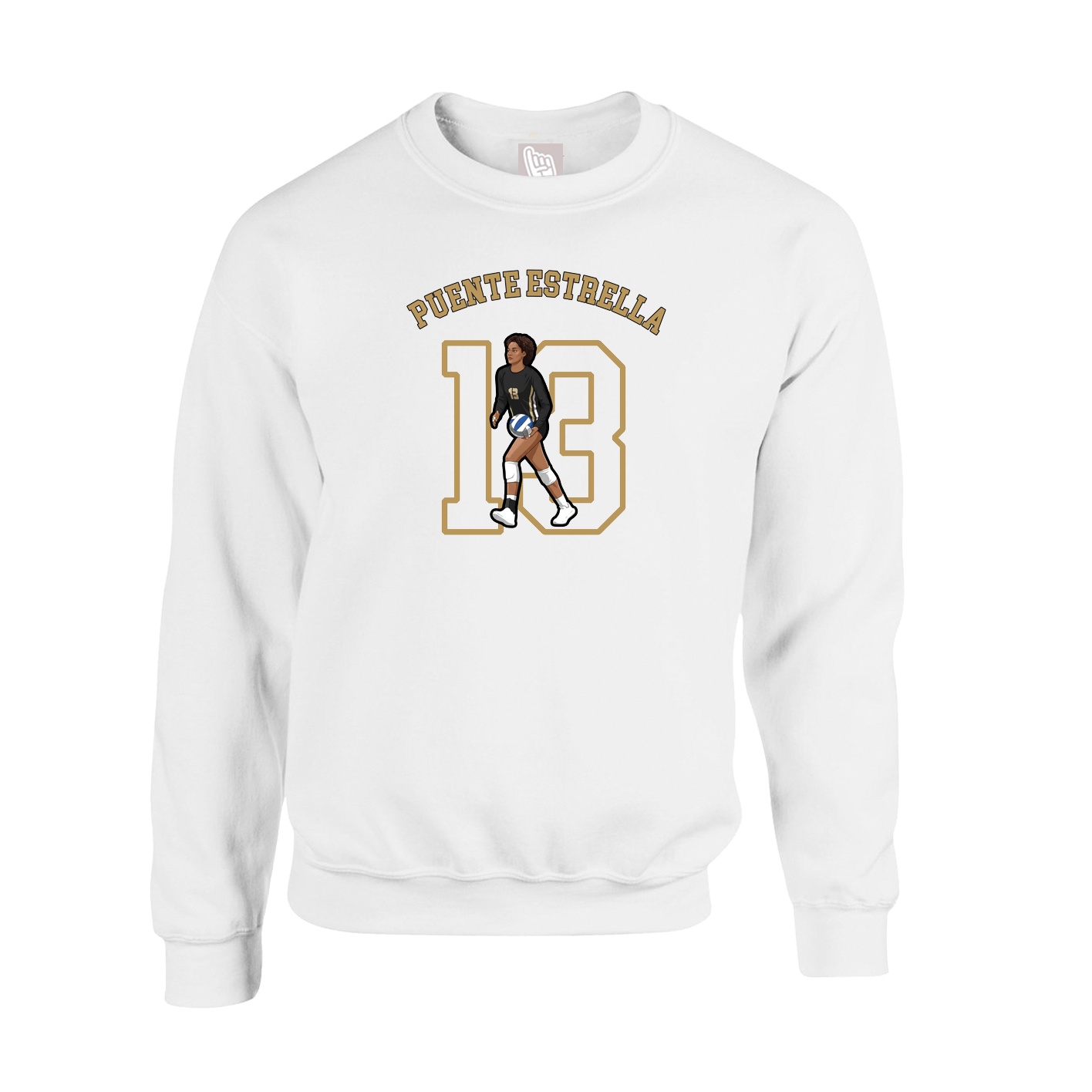 Fleece Crew — Shirsey Arch in White