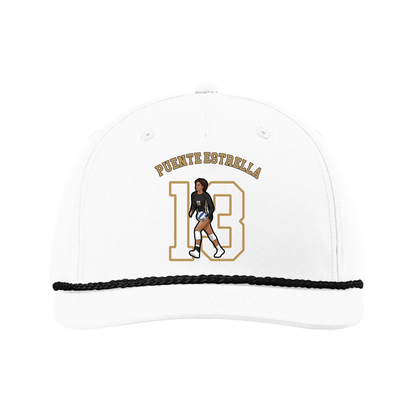Five-Panel Classic Rope Cap — Shirsey Arch in White
