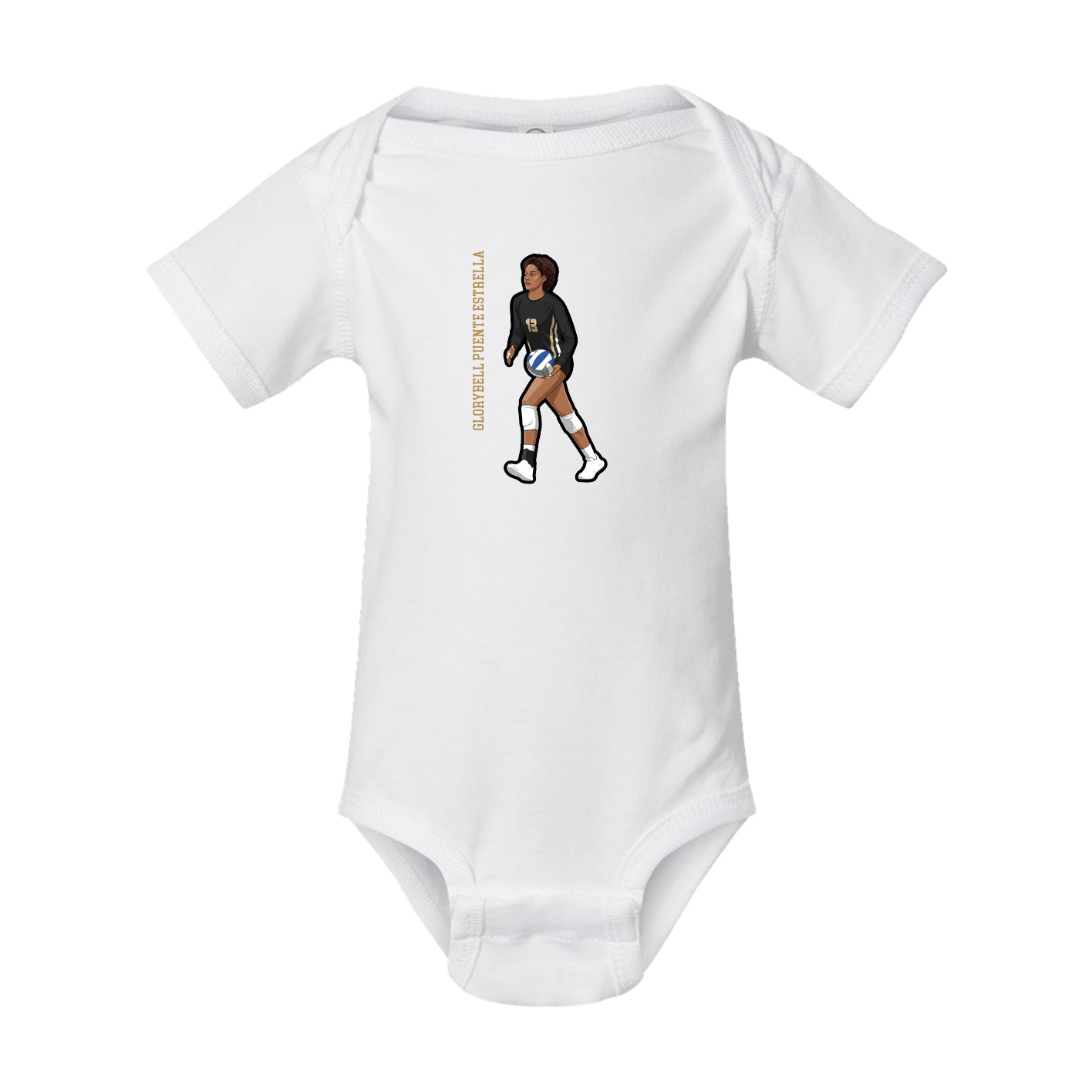 Baby Onesie — Name Vertical in White