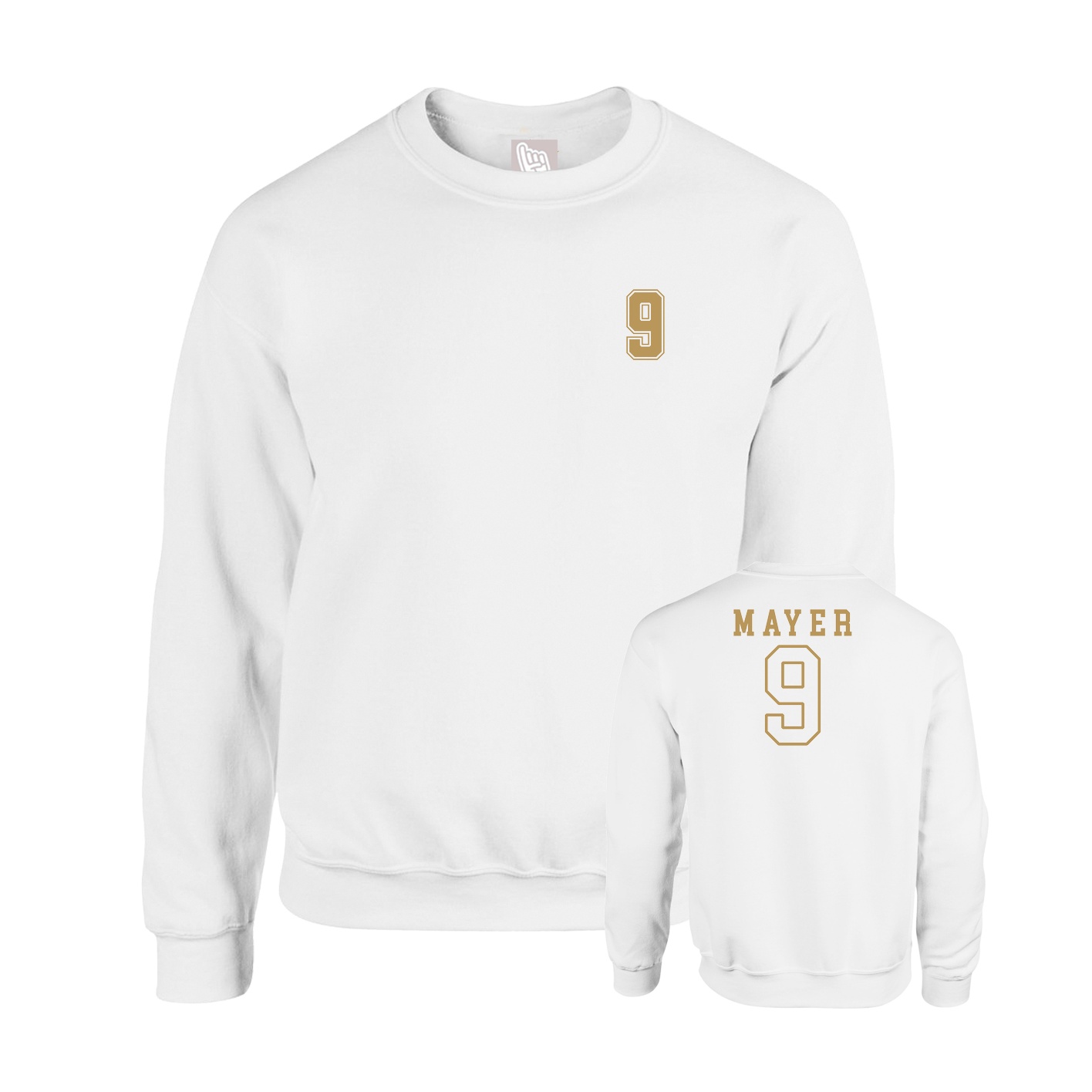 Fleece Crew — Chest Back in White