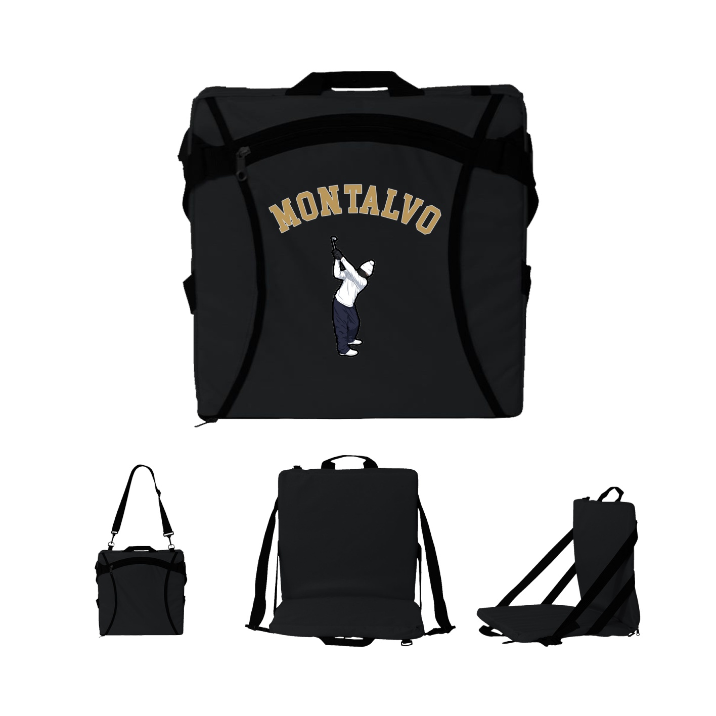 Folding Stadium Seat — Shirsey Arch in Black