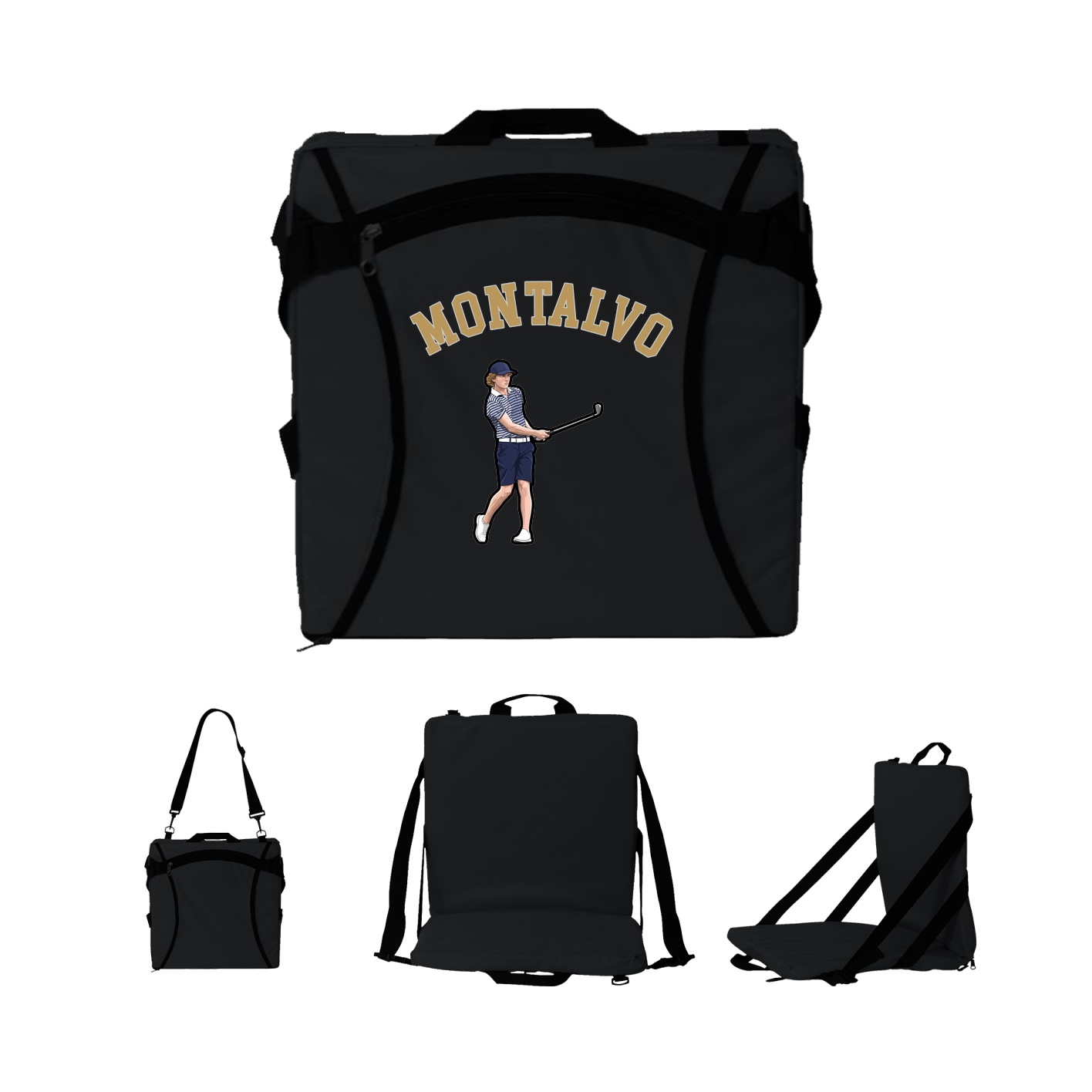 Folding Stadium Seat — Shirsey Arch in Black