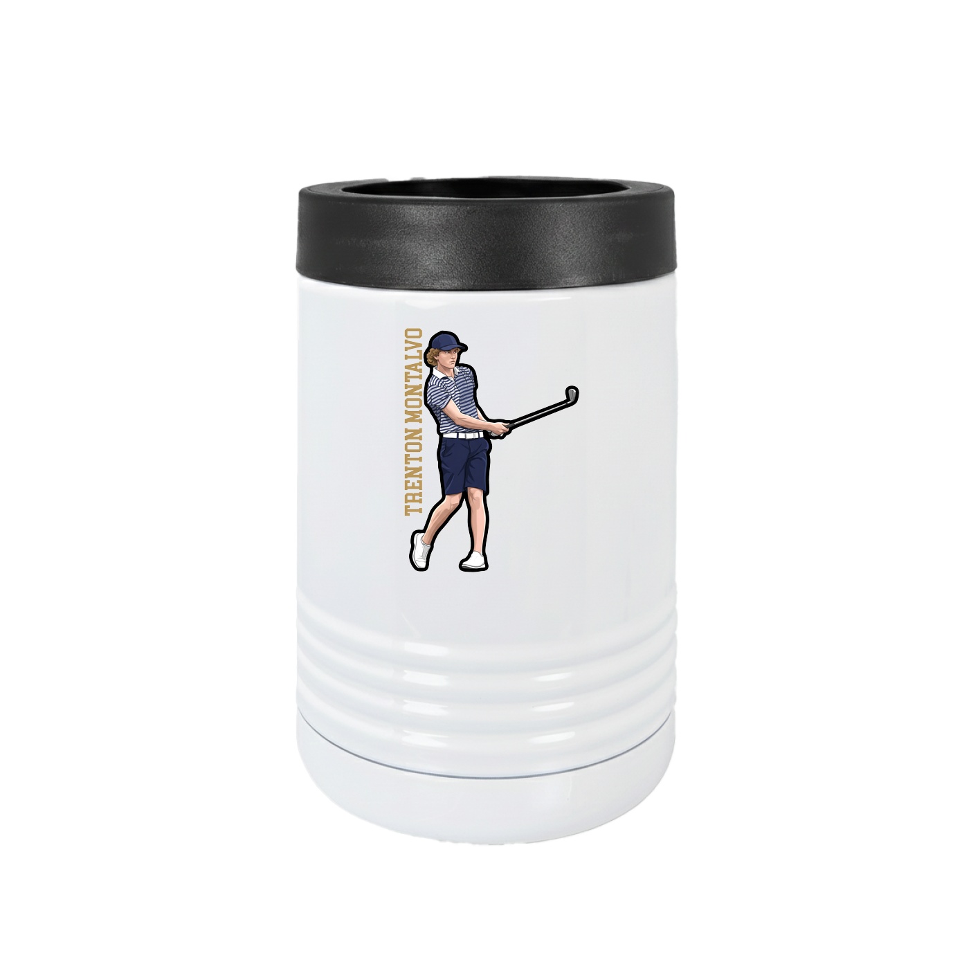 Beverage Holder — Name Vertical in White