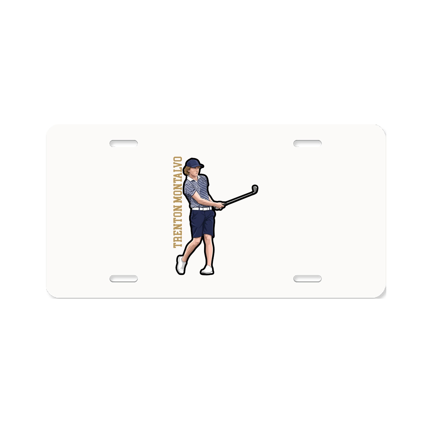 License Plate — Name Vertical in Classic