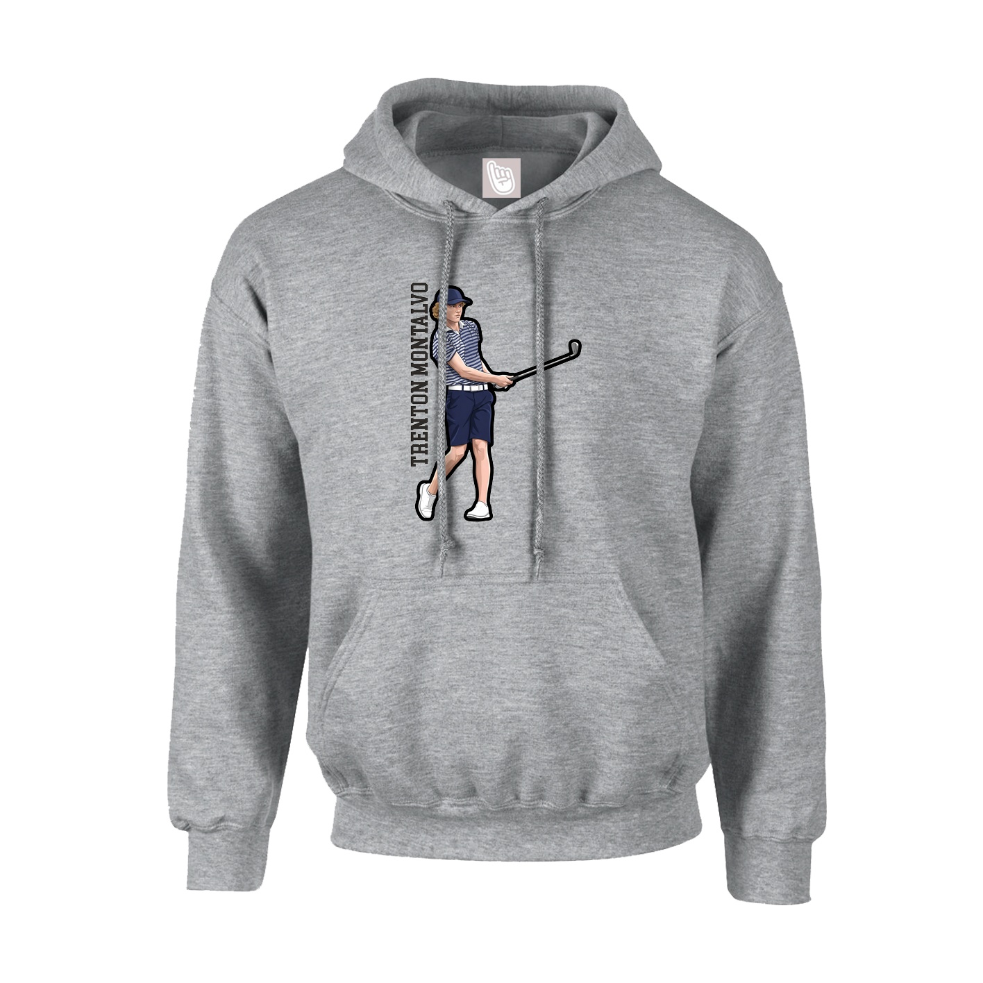 Hoodie — Name Vertical in Grey