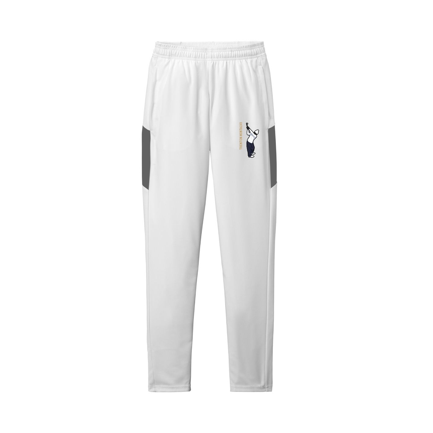 Team Travel Pant — Name Vertical in White/Grey