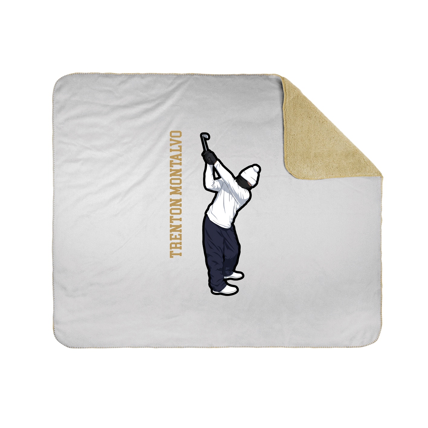 Throw Blanket — Name Vertical in White