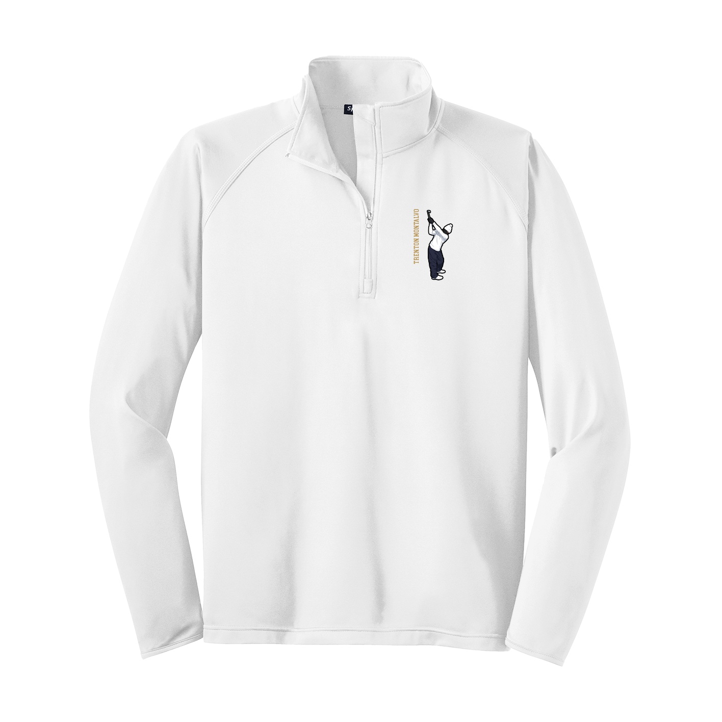 Q-Zip Pullover — Name Vertical in White