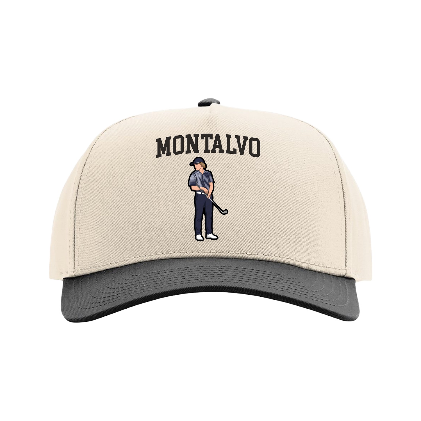 Full Fabric Five-Panel Champ Cap — Shirsey in Cream/Black