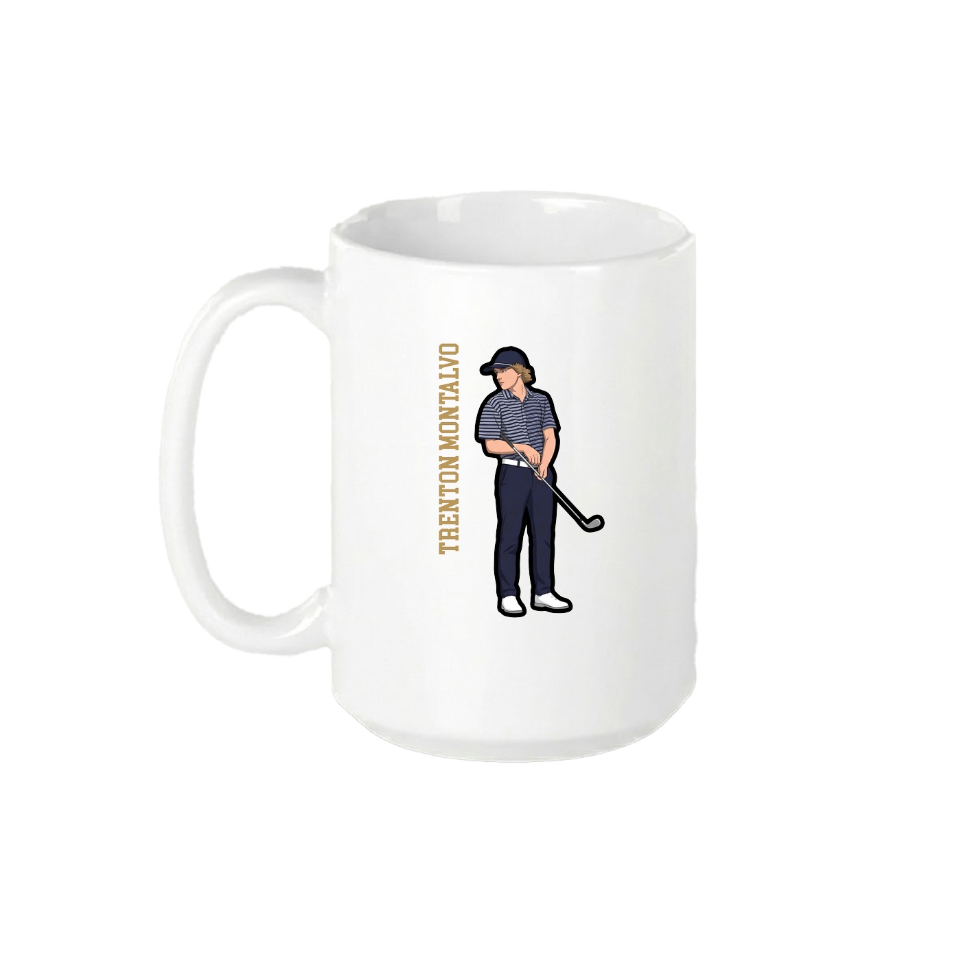 15oz Coffee Mug — Name Vertical in White