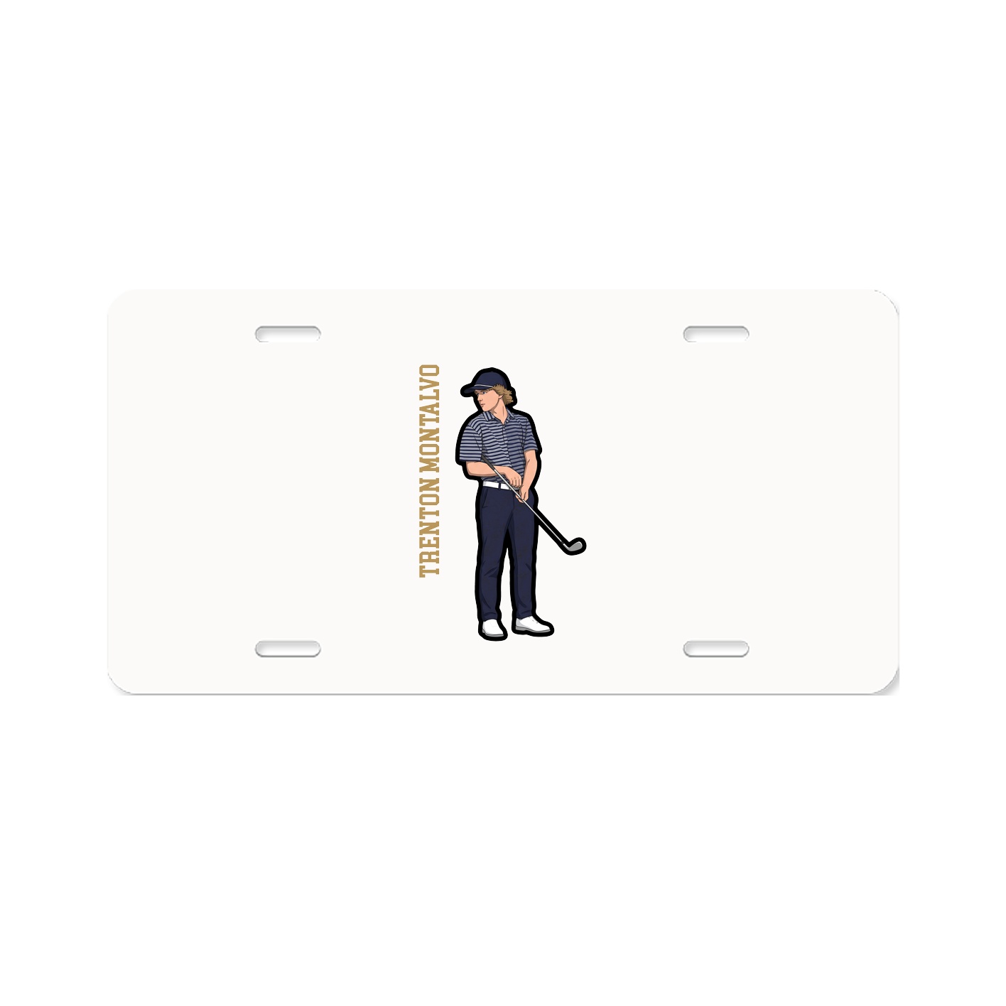 License Plate — Name Vertical in Classic