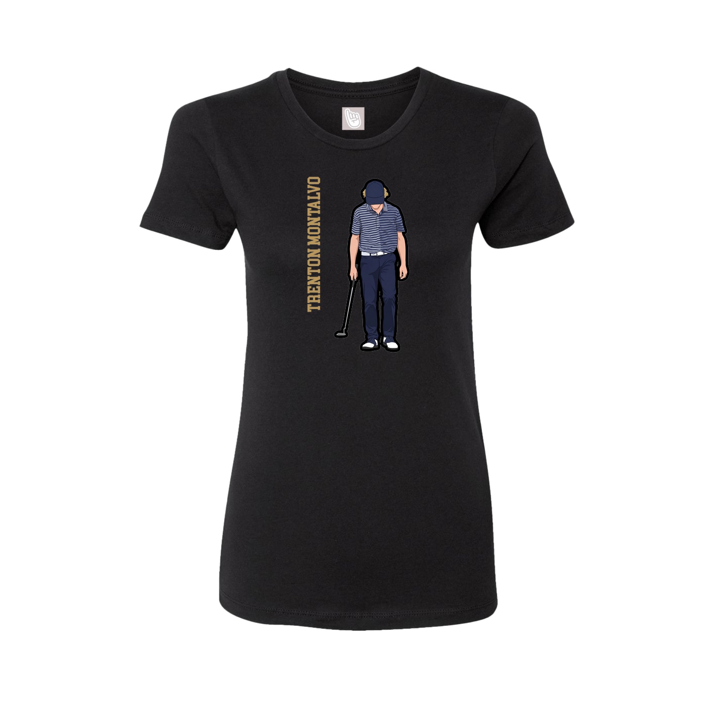 Womens Tee — Name Vertical in Black