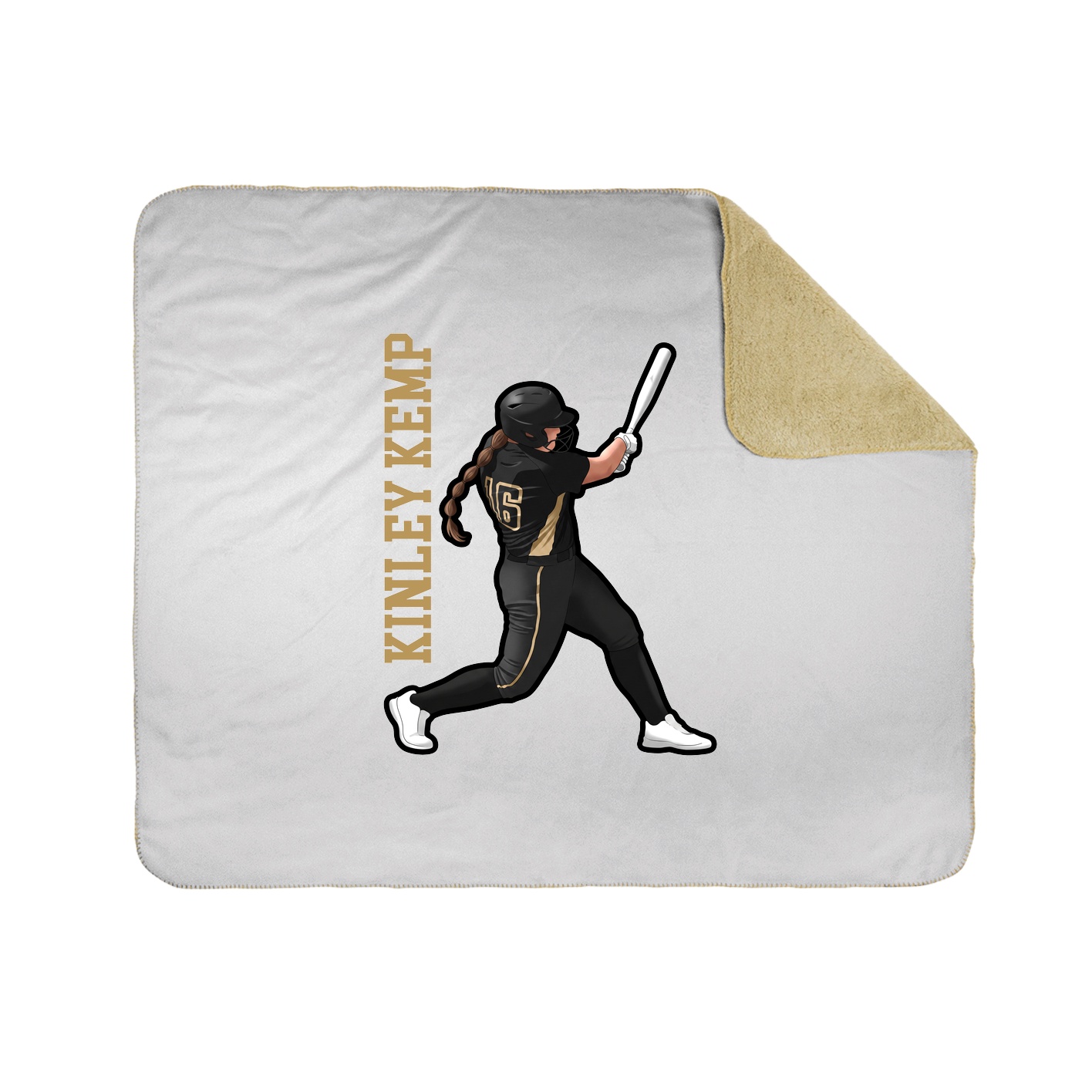 Throw Blanket — Name Vertical in White